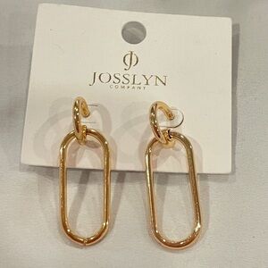 Josslyn Chain Linked Gold Plated Earrings hoop Chain Link Drop Earrings Y2K 90s